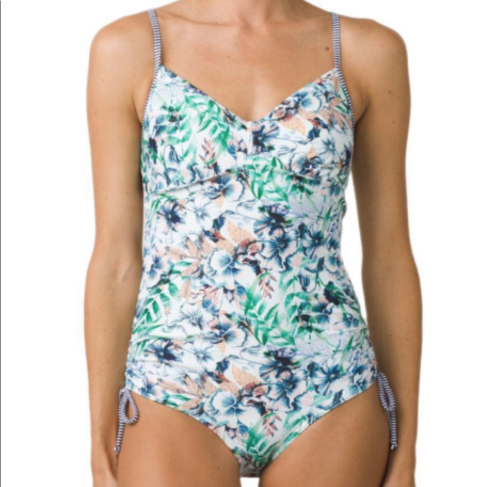NWT Prana Moorea one piece white Bali swim Sz Lg